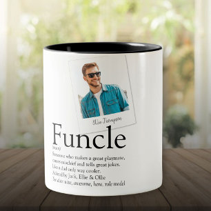 Caneca De Café Em Dois Tons Definição de Tio Funcle Foto