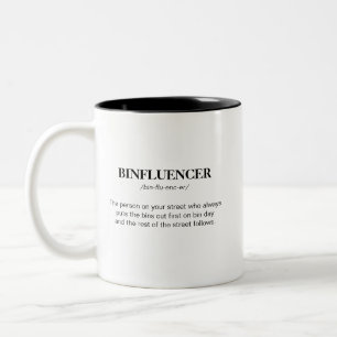 Caneca De Café Em Dois Tons Definição Divertida de Binfluencer Significado Hum