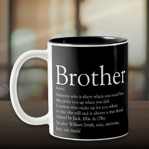 Caneca De Café Em Dois Tons Definição do Melhor Irmão do Mundo Diversão Preto