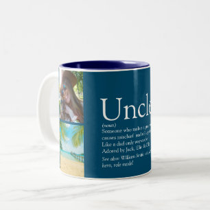 Caneca De Café Em Dois Tons Definição do Tio Funcle Colagem de 4 Fotos Azul