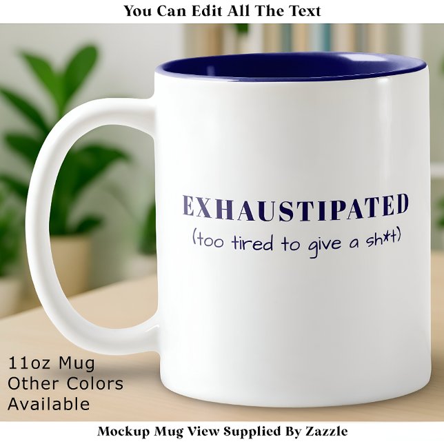 Caneca De Café Em Dois Tons Definição Engraçada de Cansado Vida Personalizada (Criador carregado)