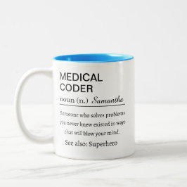 Caneca De Café Em Dois Tons Definição Engraçada de Codificador Médico Personal