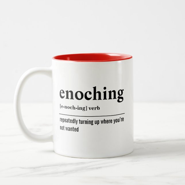 Caneca De Café Em Dois Tons Definição engraçada de enoching (Esquerda)
