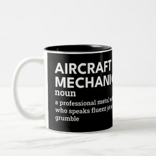 Caneca De Café Em Dois Tons Definição Mecânica da Aeronave Funny
