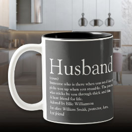 Caneca De Café Em Dois Tons Definição Moderna de Marido Tipográfico Cinza Dive