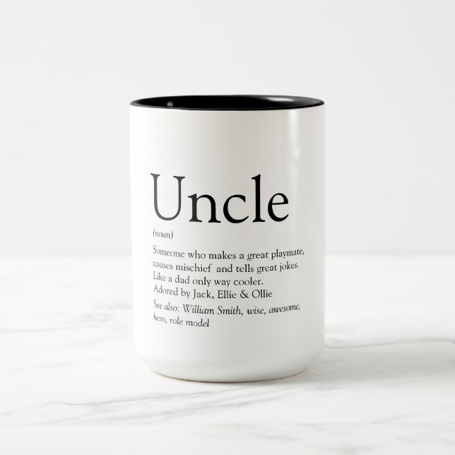Caneca De Café Em Dois Tons Definição Moderna de Tio Favorito (Centro)