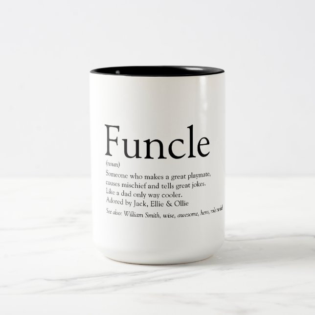 Caneca De Café Em Dois Tons Definição Moderna de Tio Funcle Favorito (Centro)