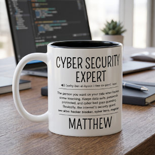 Caneca De Café Em Dois Tons Definição Personalizada de Especialista em Seguran