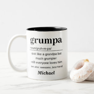 Caneca De Café Em Dois Tons Definição Personalizada e Divertida de Grumpa