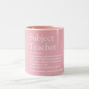 Caneca De Café Em Dois Tons Definição Rosa Moderno de Apreciação ao Professor