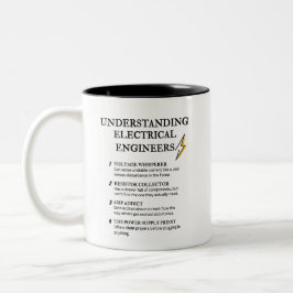 Caneca De Café Em Dois Tons Definições de Engenheiro Elétrico Engraçado