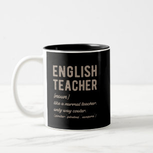 Caneca De Café Em Dois Tons Definido pelo professor inglês - Retro engraçado