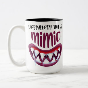 Caneca De Café Em Dois Tons Definitivamente não é um mimic DnD Gif de mau para