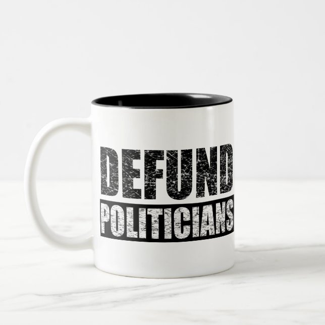 Caneca De Café Em Dois Tons Defund-Políticos (Esquerda)