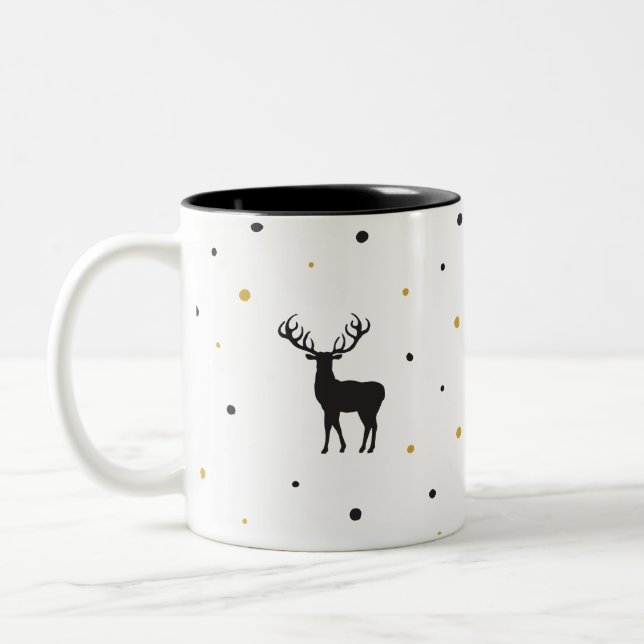 Caneca De Café Em Dois Tons Deixar Neve Imagem de Cartoon de Arte de Natal (Esquerda)
