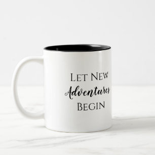 Caneca De Café Em Dois Tons Deixar Novas Aventuras Começar Mug