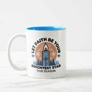 Caneca De Café Em Dois Tons Deixe a fé brilhar: tema do inverno