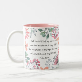 Caneca De Café Em Dois Tons Deixe as palavras da minha boca - Ps 19:14