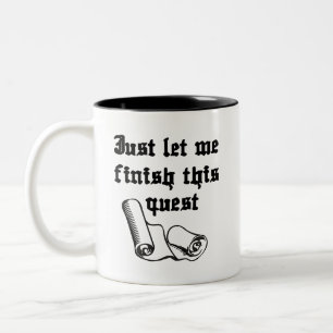 Caneca De Café Em Dois Tons Deixe-Me Terminar Esta Cama De Café
