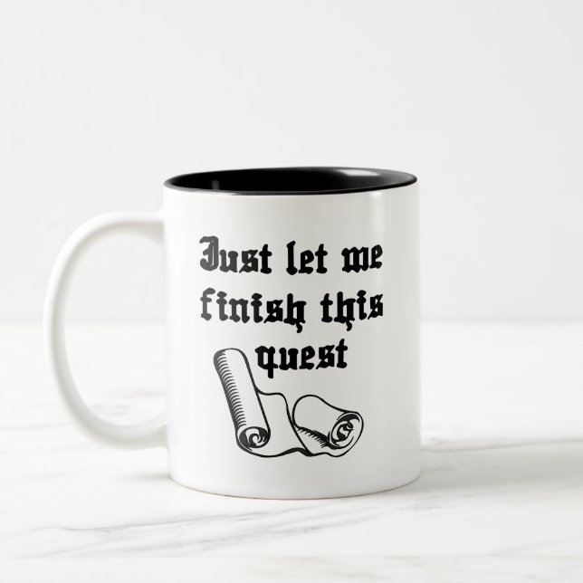 Caneca De Café Em Dois Tons Deixe-Me Terminar Esta Cama De Café (Esquerda)