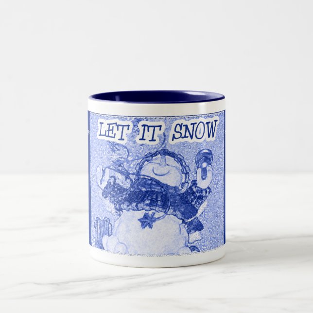 Caneca De Café Em Dois Tons Deixe-o nevar (Centro)