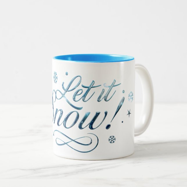 Caneca De Café Em Dois Tons Deixe-o nevar (Frente Esquerda)