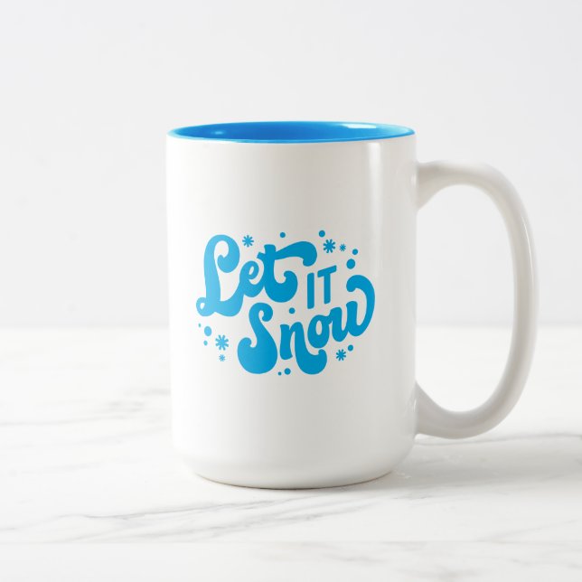 Caneca De Café Em Dois Tons Deixe-o nevar Design de inverno (Direita)