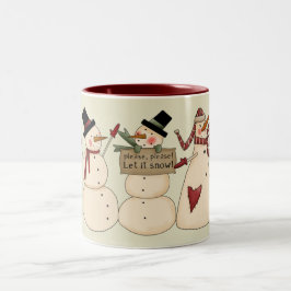 Caneca De Café Em Dois Tons Deixe-o nevar, Feriado.
