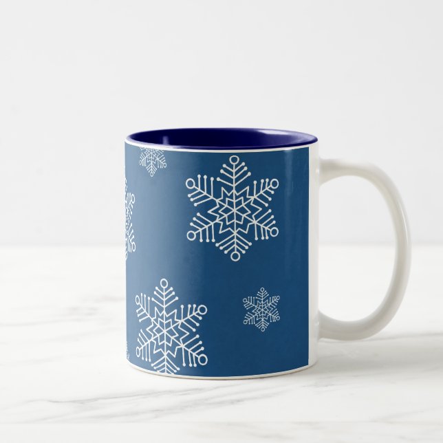 Caneca De Café Em Dois Tons Deixe-o passar férias na neve, Royal Blue (Direita)