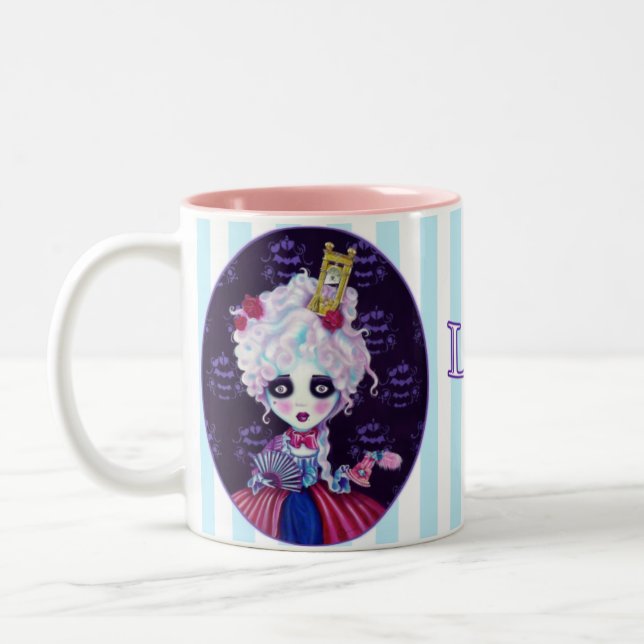 Caneca De Café Em Dois Tons Deixe-os comer o bolo (Esquerda)