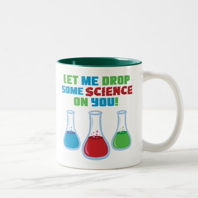 Caneca De Café Em Dois Tons Deixem-Me Deixar-Lhes Cair Alguma Ciência (Direita)