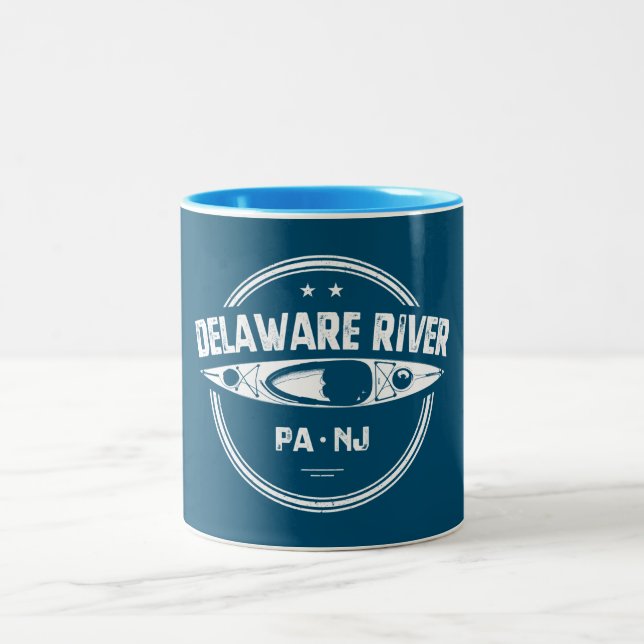Caneca De Café Em Dois Tons Delaware River Kayaking (Centro)