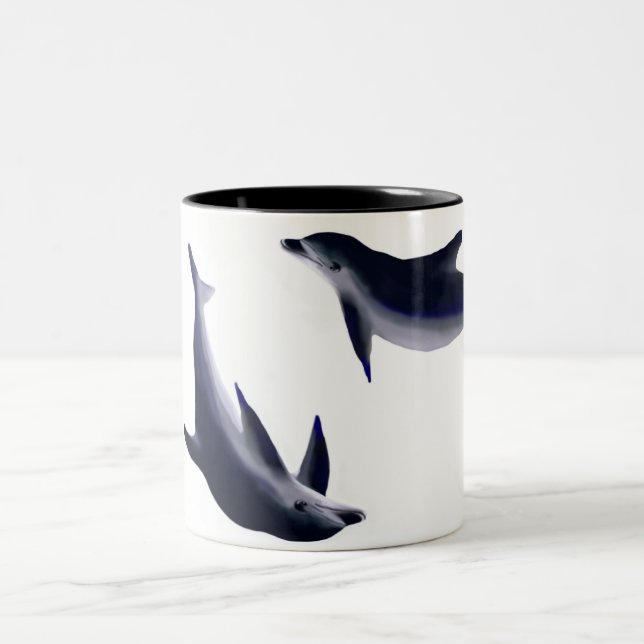 Caneca De Café Em Dois Tons Delfins (Centro)