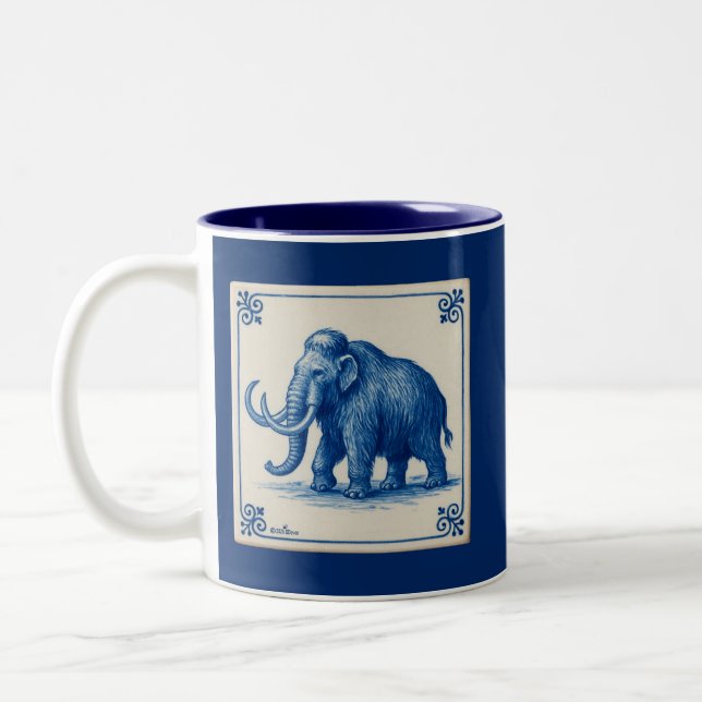 Caneca De Café Em Dois Tons Delft Wooly Mammoth (Esquerda)
