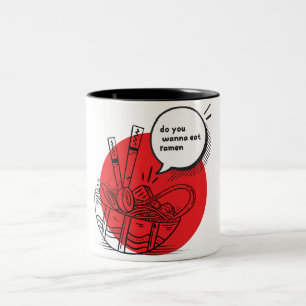 Caneca De Café Em Dois Tons Delicioso Ramen Kawaii - Comida Japonesa Divertida