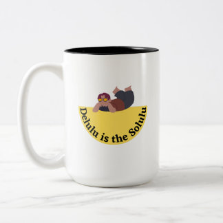 Caneca De Café Em Dois Tons Delulu É o Solulu Design de Meme Divertido