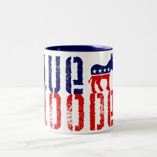 Caneca De Café Em Dois Tons democrata de sangue azul.