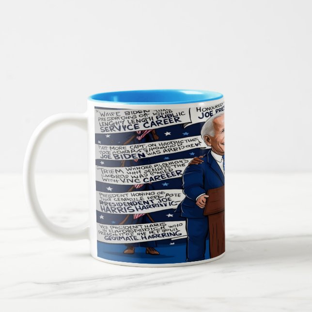 Caneca De Café Em Dois Tons Democratas Honra Biden, Embrace Harris - 11oz Cera (Esquerda)