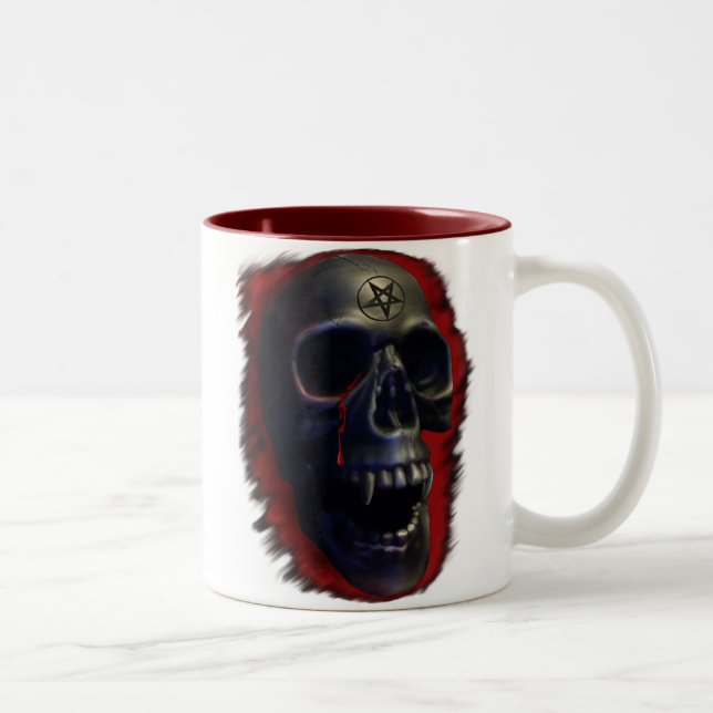 Caneca De Café Em Dois Tons Demon Skull 1 Mug (Direita)