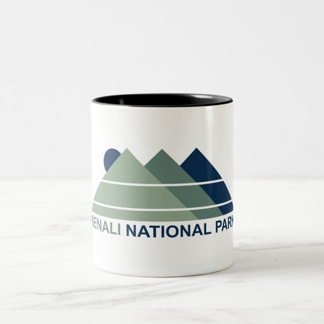 Caneca De Café Em Dois Tons Denali National Park Mountain Sun (Centro)