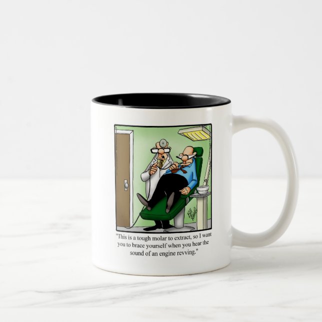 Caneca De Café Em Dois Tons Dental/Humor Médico Engraçado (Direita)