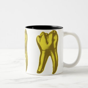 Caneca De Café Em Dois Tons Dente Dourado