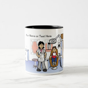 Caneca De Café Em Dois Tons Dentista - Cartoon feminino