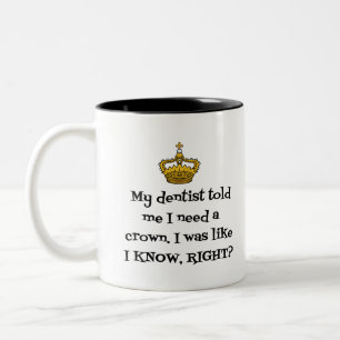 CANECA DE CAFÉ EM DOIS TONS DENTISTA CROWN