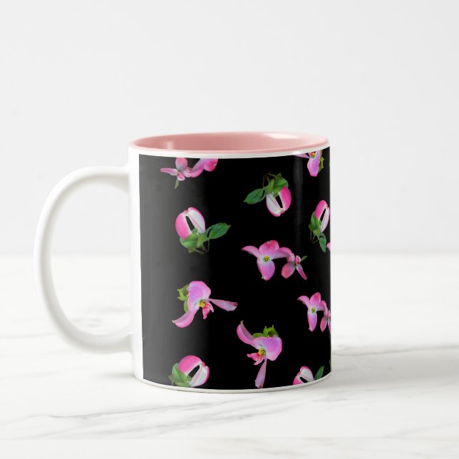 Caneca De Café Em Dois Tons Dentro Rosa Dogwood Flores Mug Rosa (Esquerda)