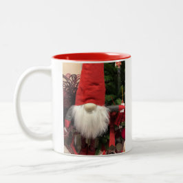 Caneca De Café Em Dois Tons Dentro Vermelho Gnomo Polonês