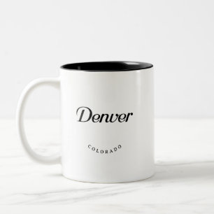 Caneca De Café Em Dois Tons Denver Colorado Black Font
