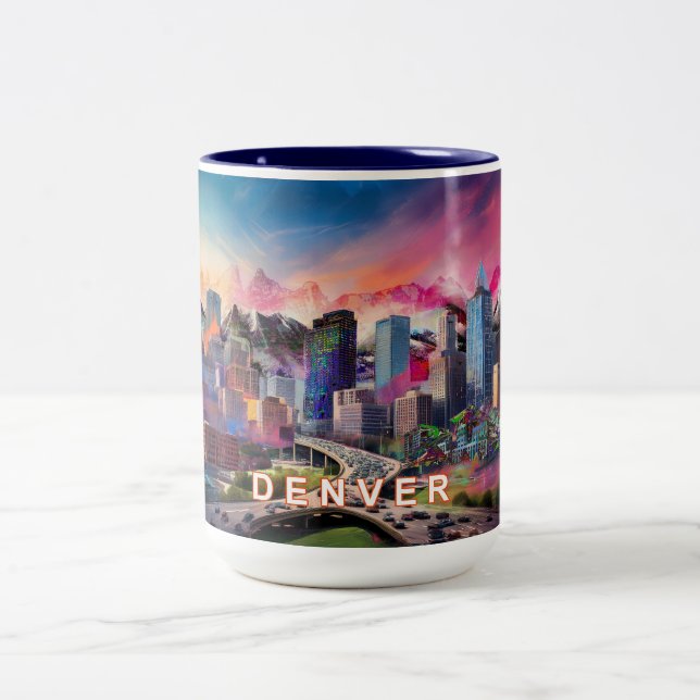 Caneca De Café Em Dois Tons Denver Mile High City (Centro)