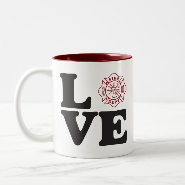 Caneca De Café Em Dois Tons Departamento "AMOR" do fogo caneca de café de dois (Esquerda)