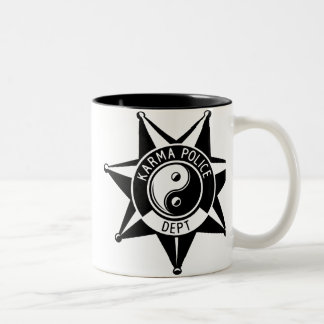 Caneca De Café Em Dois Tons Departamento da polícia das karmas!
